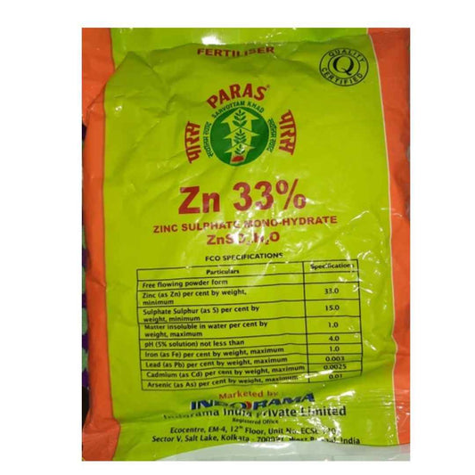 Indorama Paras Zinc 33% 5KG – Zinc Sulphate Monohydrate for Healthy Crop Growth