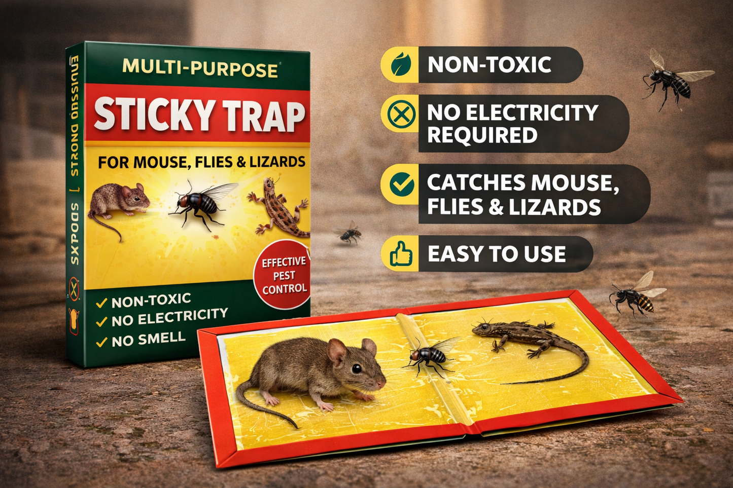Multi-Purpose Sticky Trap for Mouse, Flies & Lizards - Dashmesh 2026