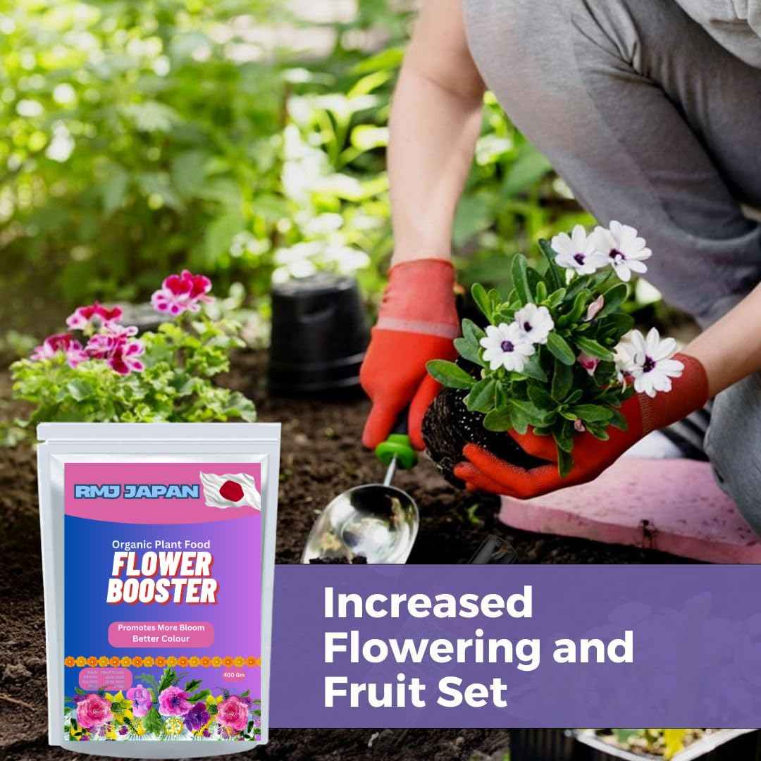 RMJ Japan Flowering Booster – Japanese Technology for More Buds & Bigger Flowers for Roses, Hibiscus, Marigold & All Flowering Plants