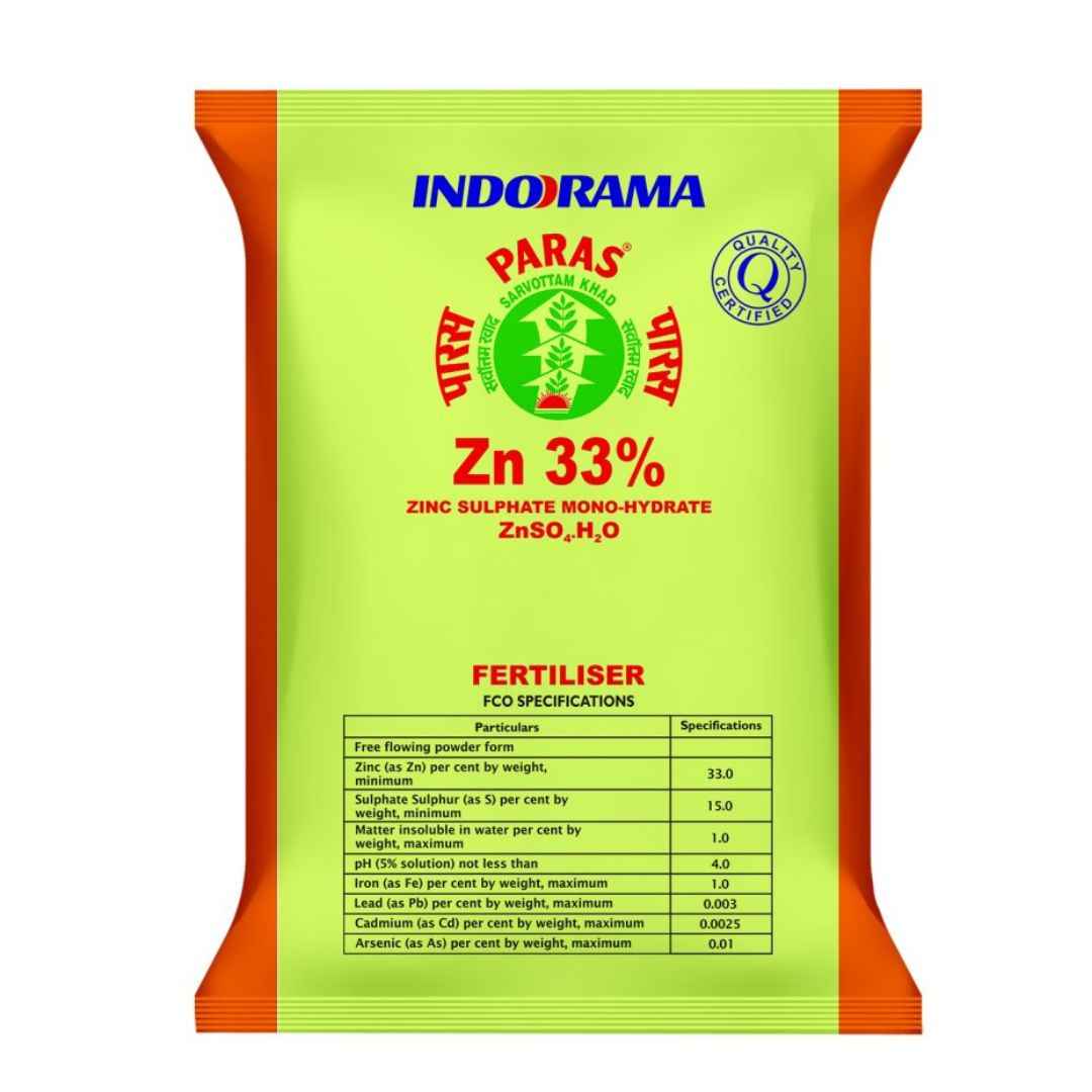 Indorama Paras Zinc 33% 5KG  – Zinc Sulphate Monohydrate for Healthy Crop Growth