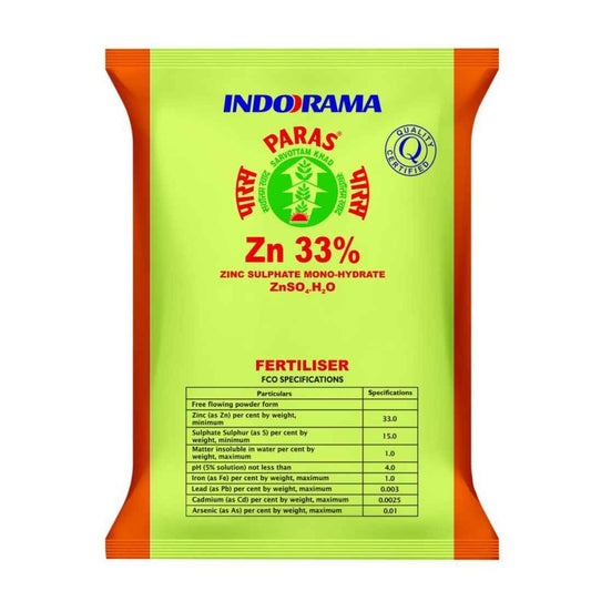 Indorama Paras Zinc 33% 5KG  – Zinc Sulphate Monohydrate for Healthy Crop Growth