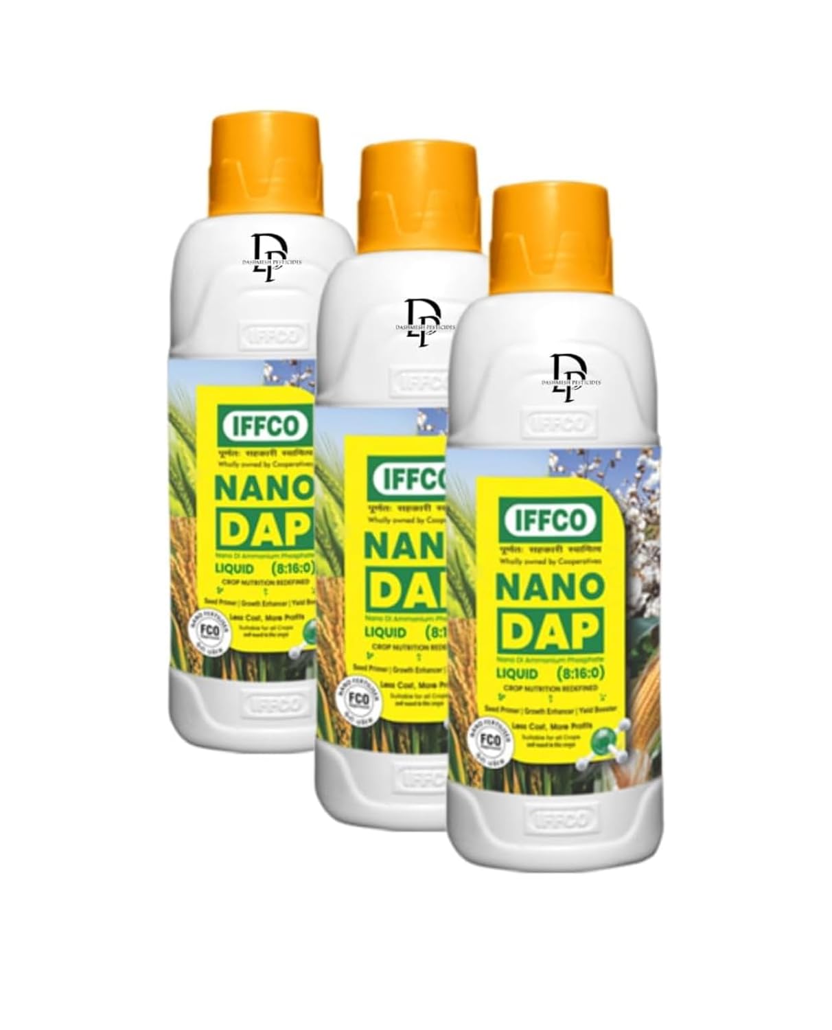 IFFCO Nano DAP Liquid Bio Fertilizer for Plants and Garden, Plant Growth Booster, Pack of 3 - Dashmesh Pesticides