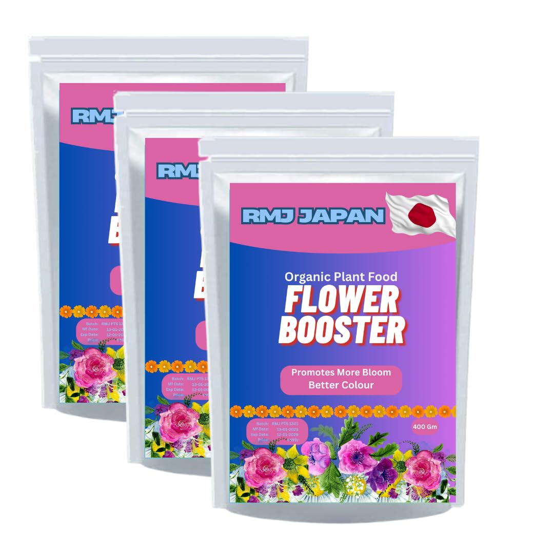 Organic Flower Booster - Promotes Vibrant Blooms, Continuous Flowering, and Healthy Plant Growth - Fit for All Flowering Plants (3 Pcs) - Dashmesh Pesticides